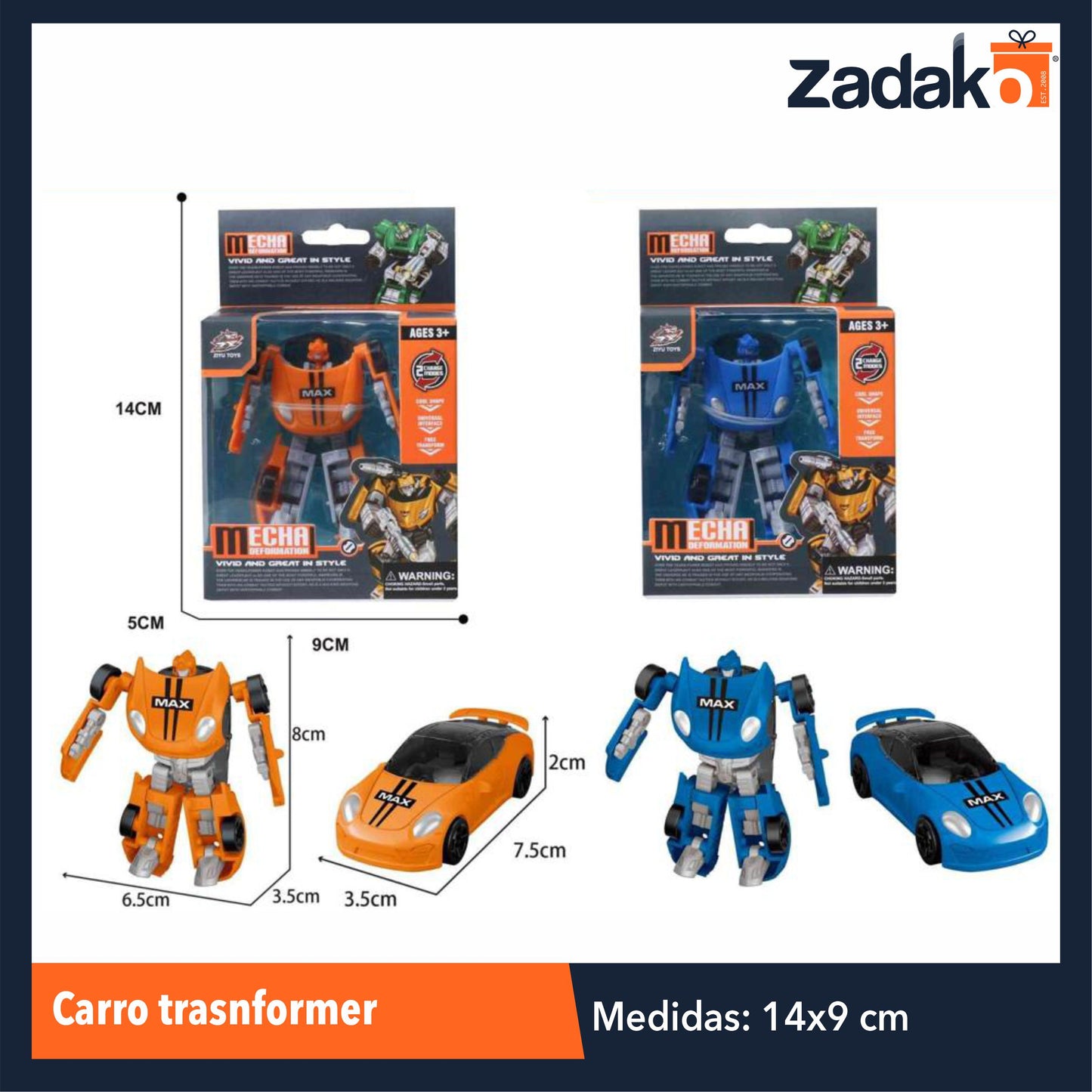 ZJ-1674 CARRO TRASNFORMER CON 1 PZ O CAJA CON 288 PZS