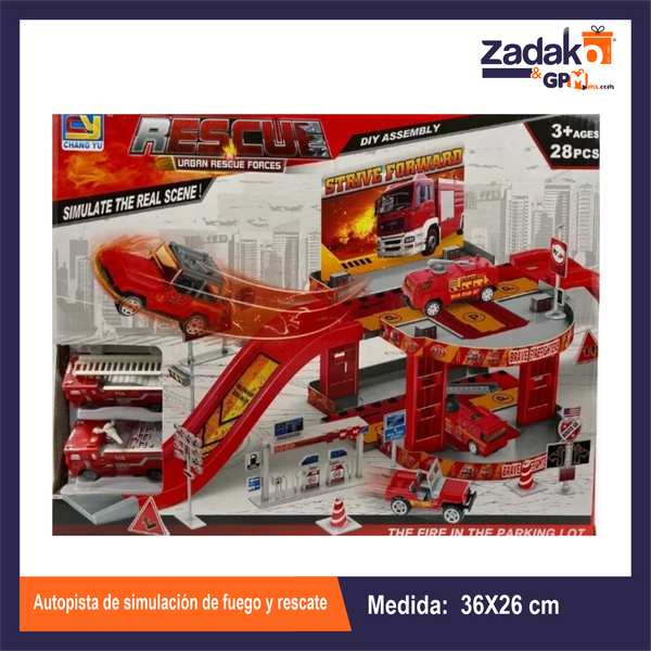 ZJ-1698 AUTOPISTA DE SIMULACIÓN DE FUEGO Y RESCATE CON 1 PZ O CAJA CON 36 PZS