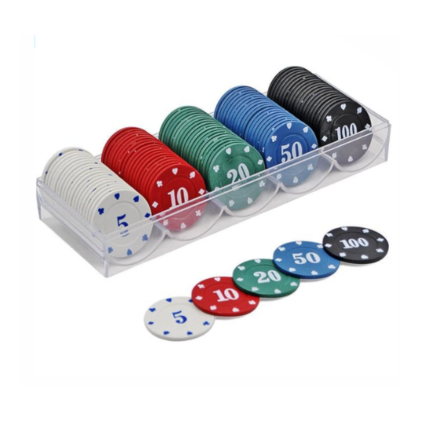 GPM-0327/HFY-9568 / ZJ-2159 FICHAS DE POKER CON 100 PZS CON 1 PZ O CAJA CON 48 PZS