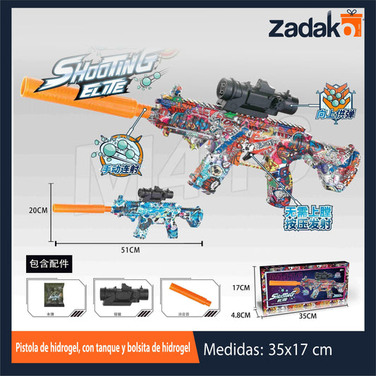 ZJ-2422 PISTOLA DE HIDROGEL, CON TANQUE Y BOLSITA DE HIDROGEL CON 1 PZ O CAJA CON 72 PZS
