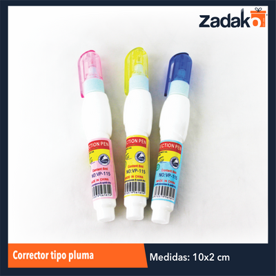 ZK-8032 CORRECTOR TIPO PLUMA CON 12 PZS O CAJA CON 60 PQTS