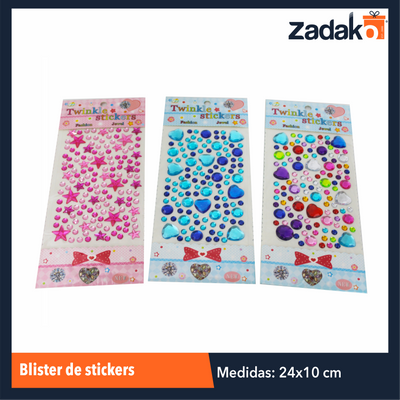 ZK-8033 BLISTER DE STICKERS CON 12 PZS O CAJA CON 125 PQTS