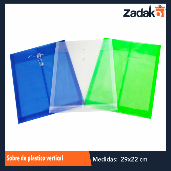 ZK-8036 SOBRE DE PLASTICO VERTICAL CON 12 PIEZAS, O CAJA CON 100 PQTS