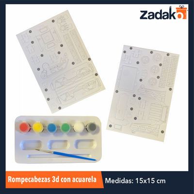 ZK-8059 ROMPECABEZAS 3D CON ACUARELA  CON 1 PZ O CAJA CON 144 PZS