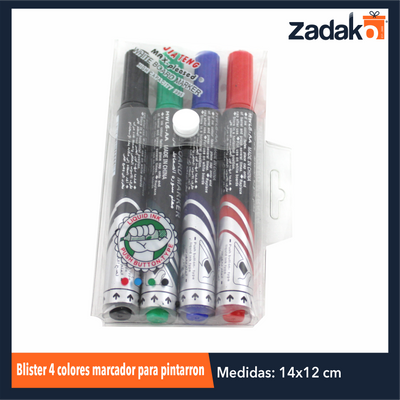 ZK-8064 BLISTER 4 COLORES MARCADOR PARA PINTARRON, CON 1 PZ O CAJA CON 288 PZS