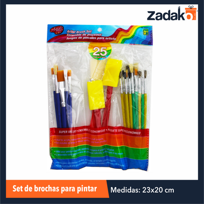 ZK-8074 SET DE BROCHAS PARA PINTAR CON 25 PZS O CAJA CON 360 PZS