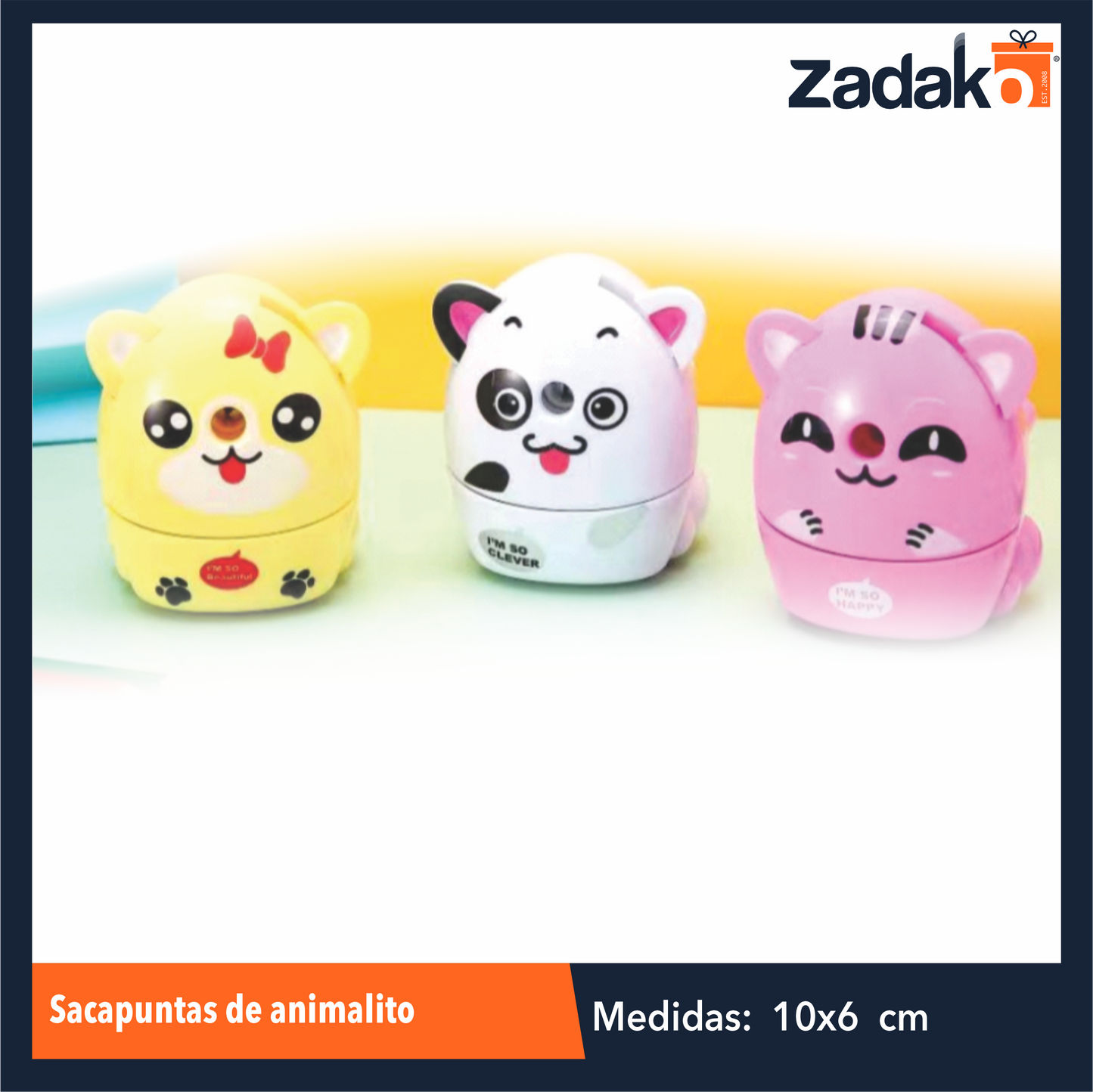 K-8103 SACAPUNTAS DE ANIMALITO CON 1 PZ O CAJA CON 120 PZS