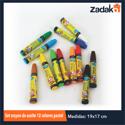 ZK-8145 SET CRAYON DE ACEITE 36 COLORES PASTEL, CON 1 PZ O CAJA CON 48 PQTS