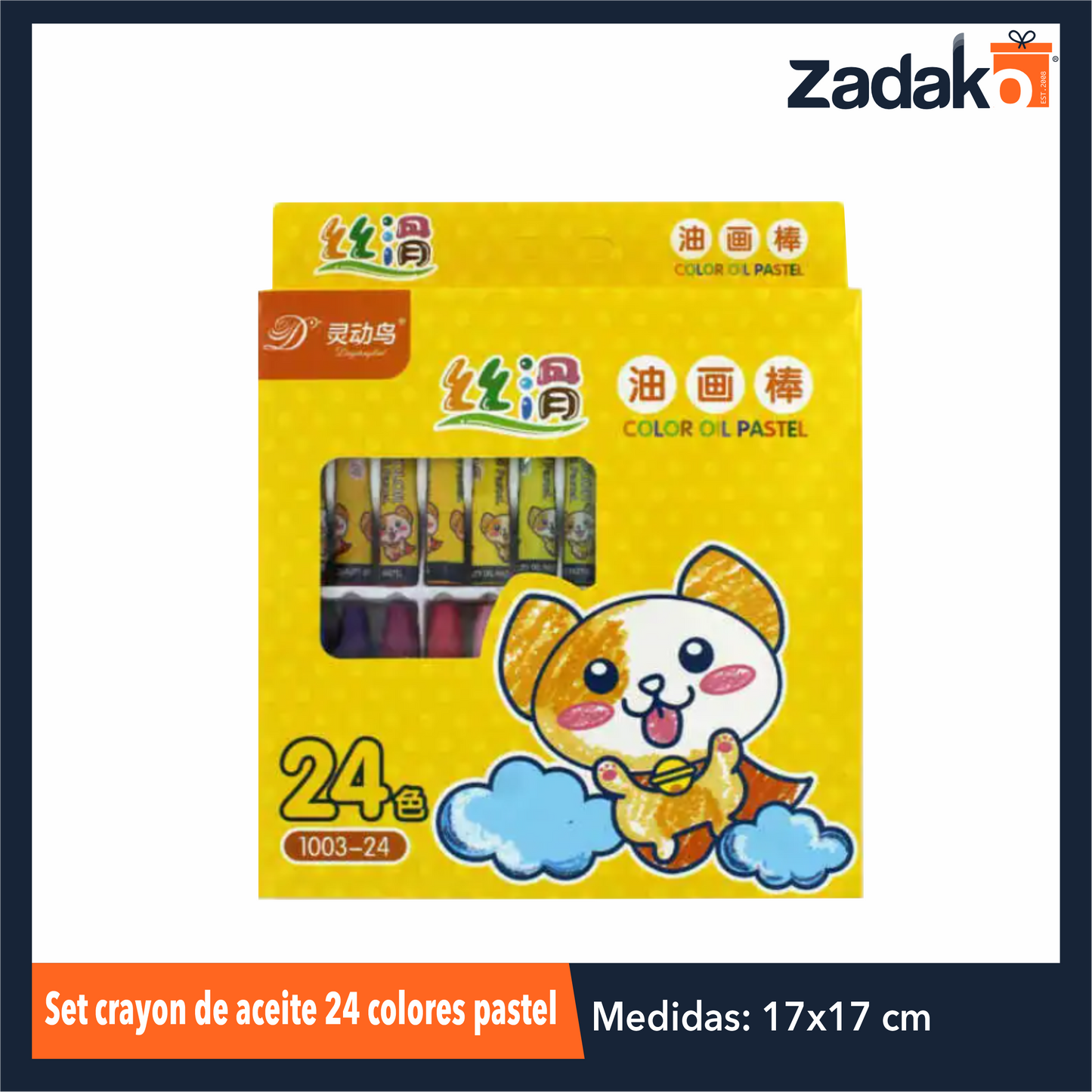 ZK-8144 SET CRAYON DE ACEITE 24 COLORES PASTEL, CON 1 PZ O CAJA CON 72 PQTS