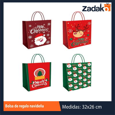 ZN-0256 BOLSA DE REGALO DE NAVIDAD 12 PZS O CAJA CON 50 PQTS