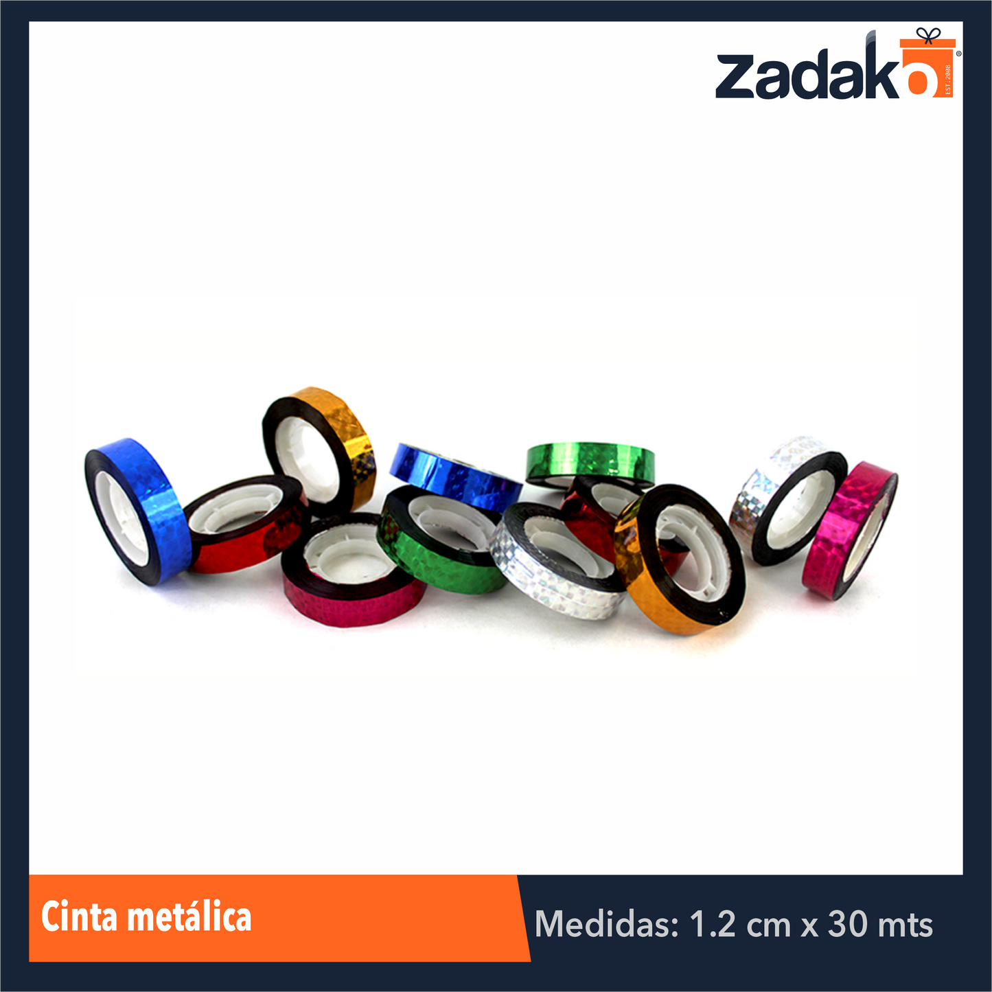 ZP-0054 CINTA METALICA GRUESA  1.2 CMS X 30 MTS. CON 12 PZS. O CAJA CON 200 PQTS