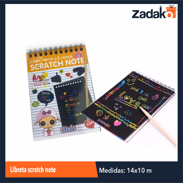 ZP-0915 LIBRETA SCRATCH NOTE, CON 1 PZS O CAJA CON 720 PZS