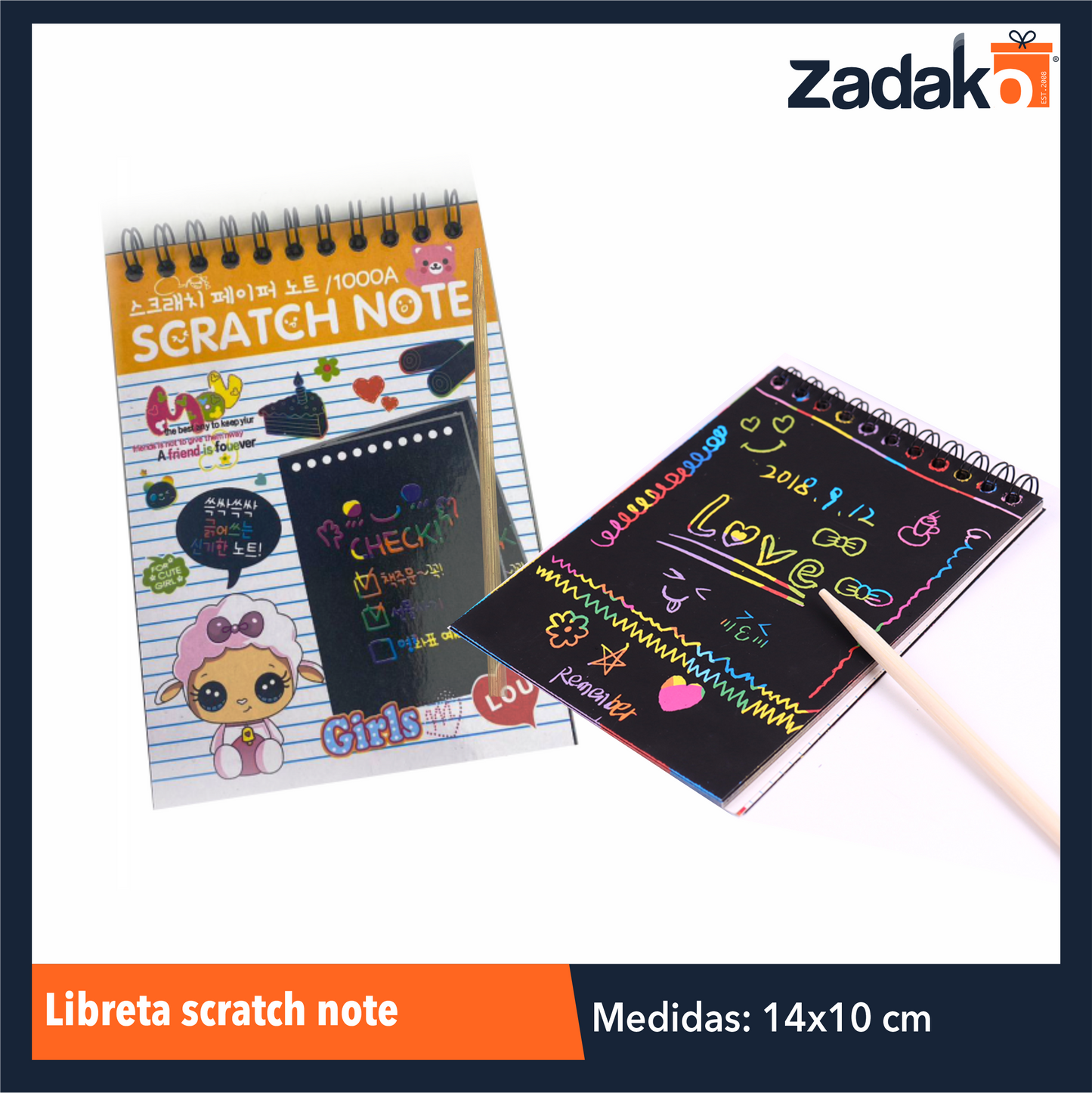 ZP-0917 LIBRETA SCRATCH NOTE, CON 1 PZ O  CAJA CON 480 PZS