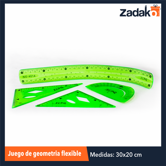 ZP-0920 JUEGO DE 4 PIEZAS DE GEOMETRIA FLEXIBLE CON 1 PZ O CAJA CON 288 PZS