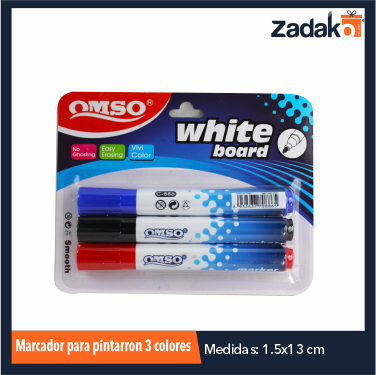 ZP-0927 MARCADOR PARA PINTARRON 3 COLORES CON 1 PZ O CAJA CON 400 PZS