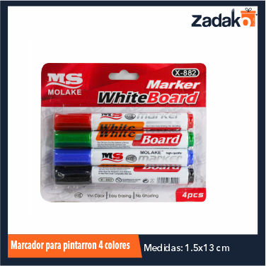 GPM-0227 / ZP-0929 MARCADOR PARA PINTARRON 4 COLORES CON 1 PZ O CAJA CON 300 PZS