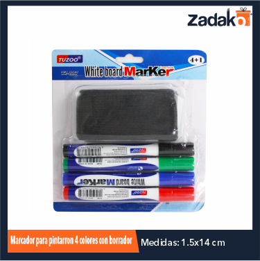 GPM-0320 ZP-0931 MARCADOR PARA PINTARRON 4 COLORES CON BORRADOR CON 1 PZ O CAJA CON 240 PZS