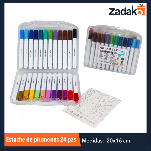 ZP-0945 ESTUCHE DE PLUMONES 24 PIEZAS UN PAQUETE, O CAJA CON 72 PQTS