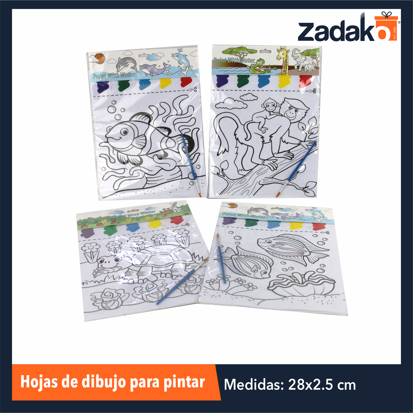 P-0964 HOJAS DE DIBUJO PARA PINTAR CON UNA PZ O CAJA CON 600 PZS