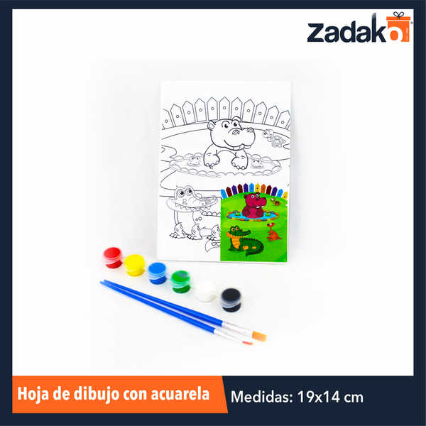 ZP-0965  ZK-8077 HOJA DE DIBUJO CON ACUARELA CON 1 PZA O 192 PZS