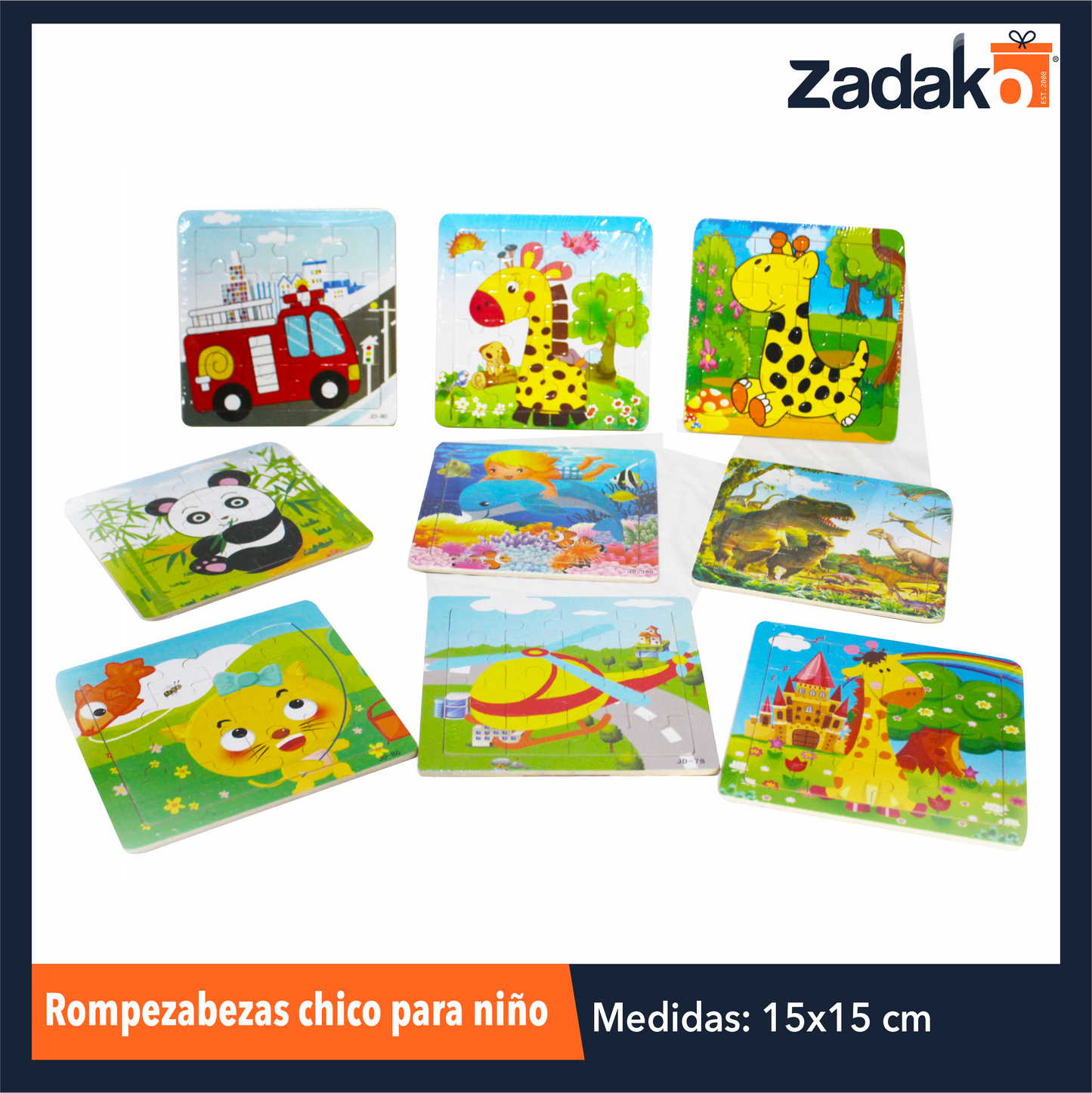 ZP-0971 ROMPECABEZAS PARA NIÑO DE 0.4 X 15 X 15 CM CON 1 PZ O CAJA CON 500 PZS