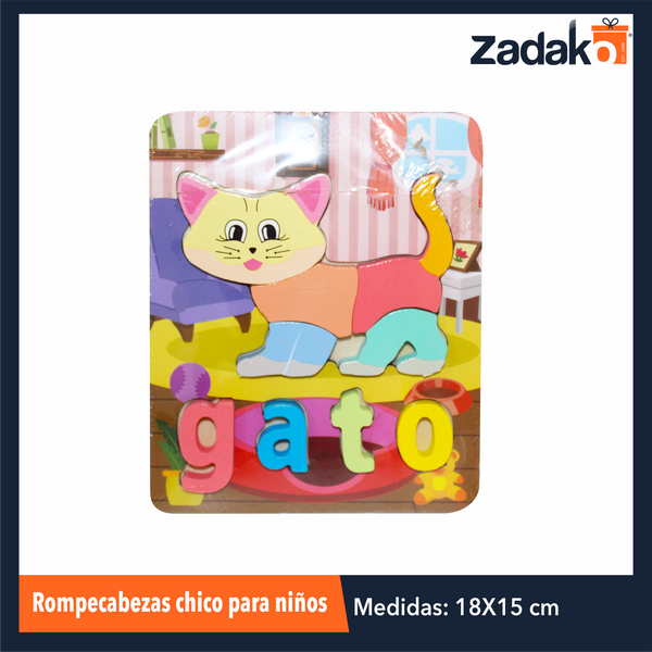 ZP-0973  ROMPECABEZAS PARA NIÑOS DE APRENDIZAJE DE ANIMALES CON SU NOMBRE DE .05x15x15 CM CON 1 PZ O CAJA CON 200 PZS