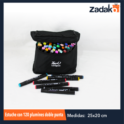 ZP-1002 ESTUCHE CON 120 PLUMINES DOBLE PUNTA, CON 1 PZ O CAJA CON 12 PQTS