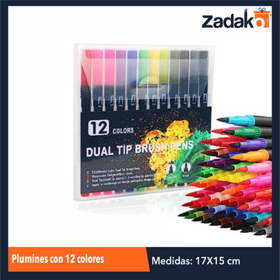 ZP-1025 PLUMINES CON 12 COLORES, CON 1 PQT O CAJA CON 120 PQTS