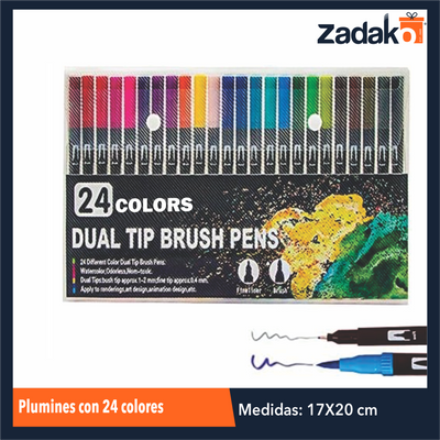 ZP-1026 PLUMINES CON 24 COLORES, CON 1 PQT O CAJA CON 60 PQTS