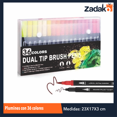 ZP-1027 PLUMINES CON 36 COLORES, CON 1 PQT O CAJA CON 40 PQTS