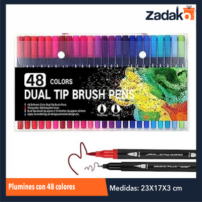 ZP-1028 PLUMINES CON 48 COLORES, CON 1 PQT O CAJA CON 30 PQTS