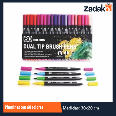 ZP-1029 PLUMINES CON 60 COLORES, CON 1 PQT O CAJA CON 24 PQTS