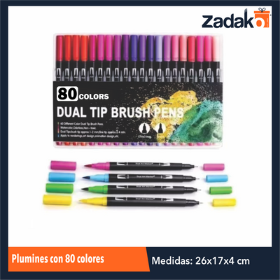ZP-1030 PLUMINES CON 80 COLORES, CON 1 PQT O CAJA CON 18 PQTS