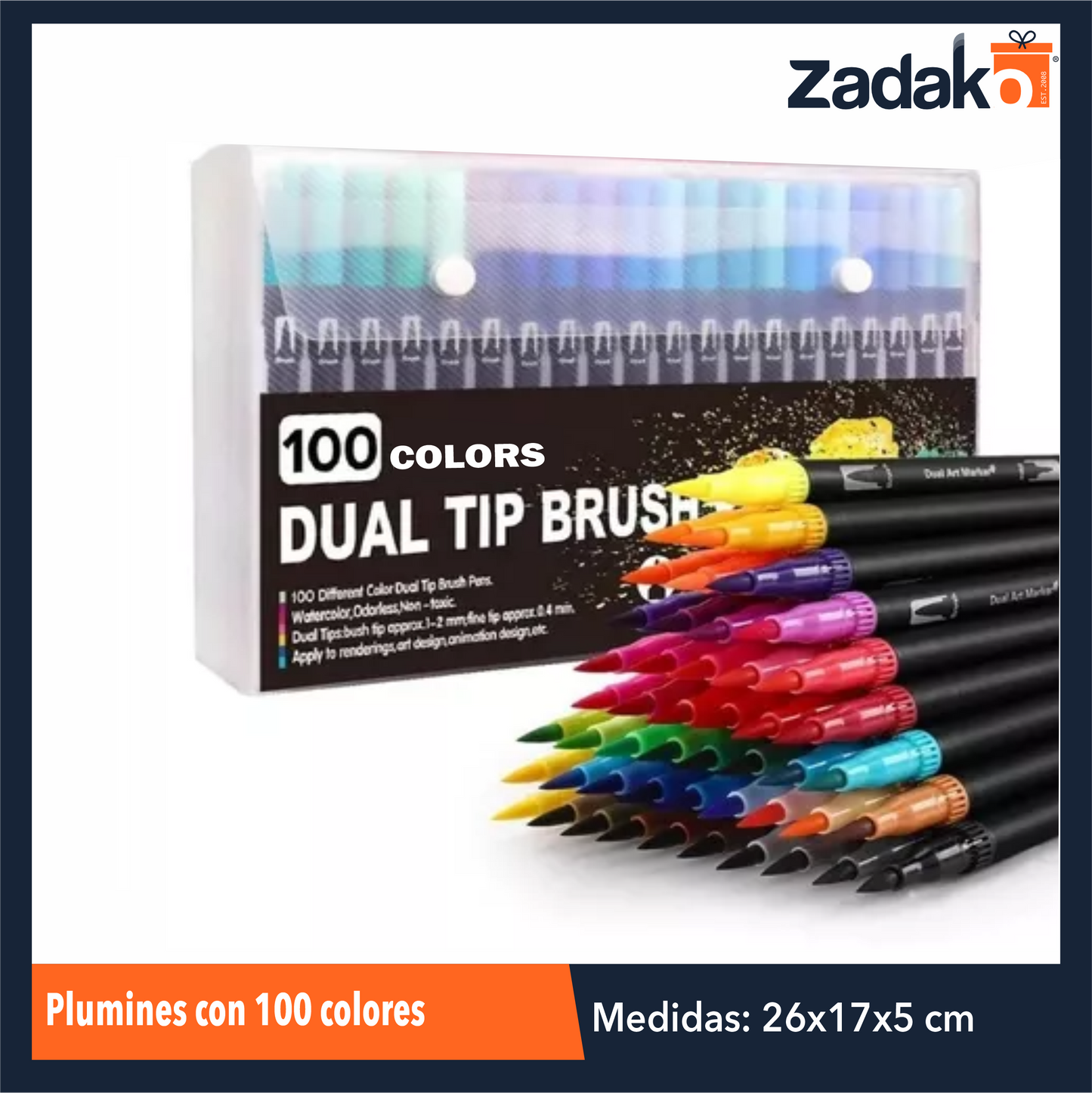 ZP-1031 PLUMINES CON 100 COLORES, CON 1 PQT O CAJA CON 16 PQTS