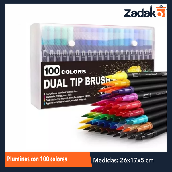 ZP-1031 PLUMINES CON 100 COLORES, CON 1 PQT O CAJA CON 16 PQTS