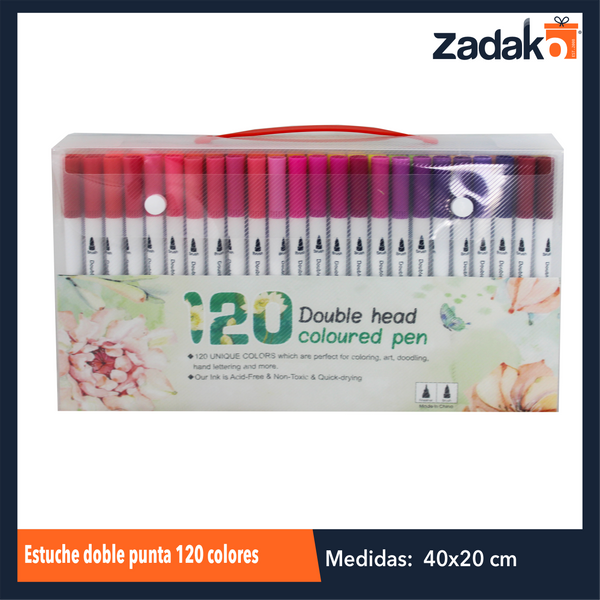 ZP-1040 ESTUCHE DOBLE PUNTA 120 COLORES CON 1 PQT O CAJA CON 12 PQTS