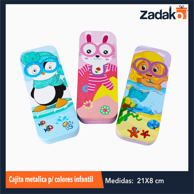 ZP-1049 CAJITA METALICA P/COLORES INFANTIL CON 1 PZ O CAJA CON 200 PZS