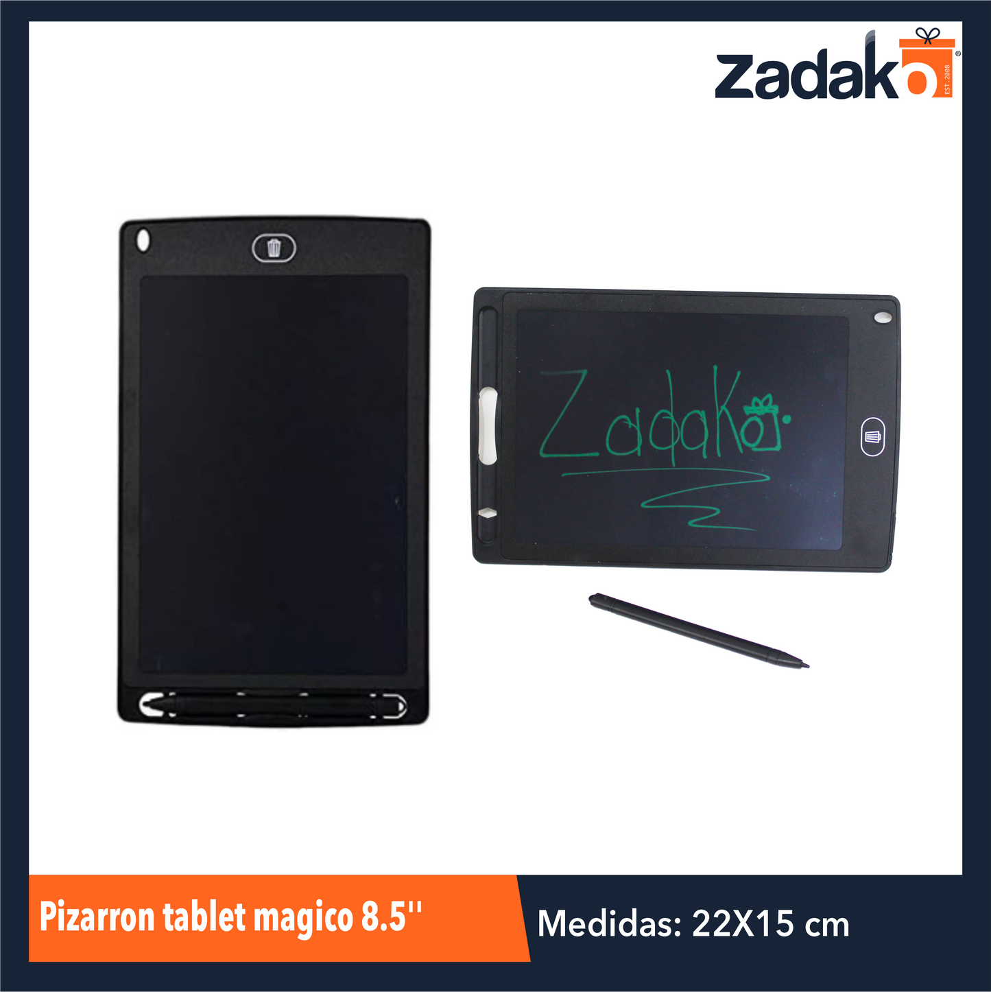 ZP-1060 PIZARRON TABLET MAGICO 8.5''  LCD LED  CON 1 PZ O CAJA CON 100 PZS