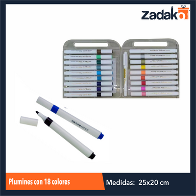 ZP-1075 PLUMINES CON 18 COLORES CON 1 PQT O CAJA CON 96 PQTS