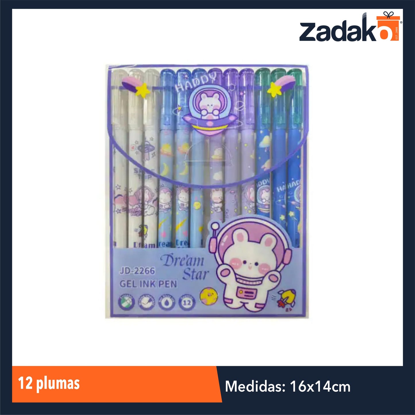 ZP-1079 SET DE 12 PLUMAS CON 1PQT O CAJA CON 192 PQTS