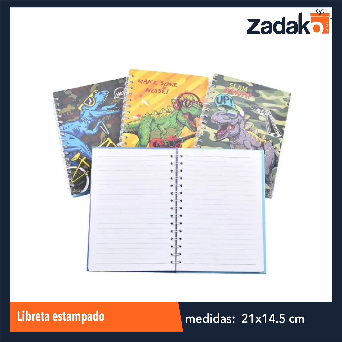 ZP-1111 LIBRETA CON DISEÑO CON 1 PZ O CAJA CON 60 PZS