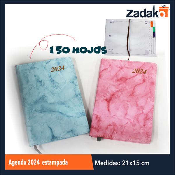 ZP-1114 AGENDA 2024  ESTAMPADA CON 1 PZ O CAJA CON 80 PZS