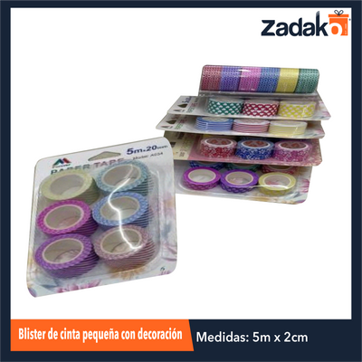 ZP-1158 BLISTER DE CINTA PEQUEÑA CON DECORACION CON 6 PZS O CAJA CON 240 PQTS