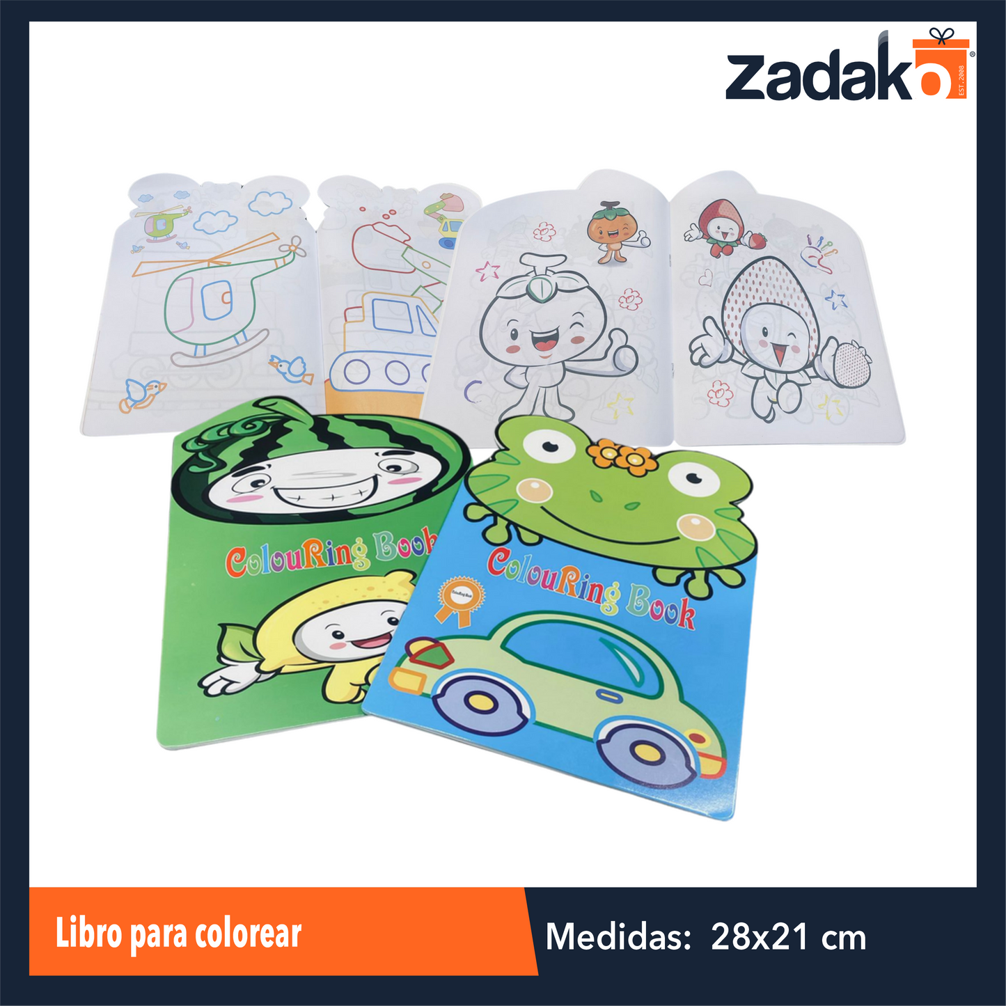 ZP-1216 LIBRO PARA COLOREAR  CON 12 PZS O CAJA CON 30 PQTS