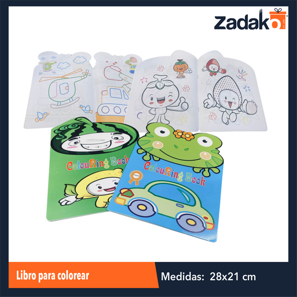 ZP-1216 LIBRO PARA COLOREAR  CON 12 PZS O CAJA CON 30 PQTS