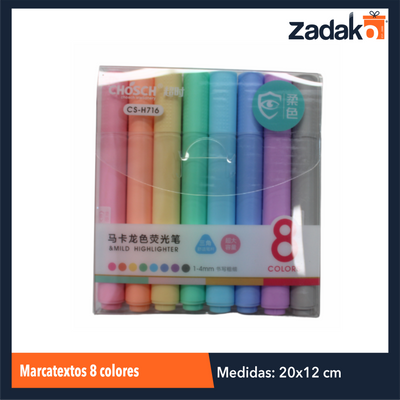 GPM-0225 ZP-1227 MARCATEXTOS 8 COLORES, CON 1 PZ O CAJA CON 200 PZS