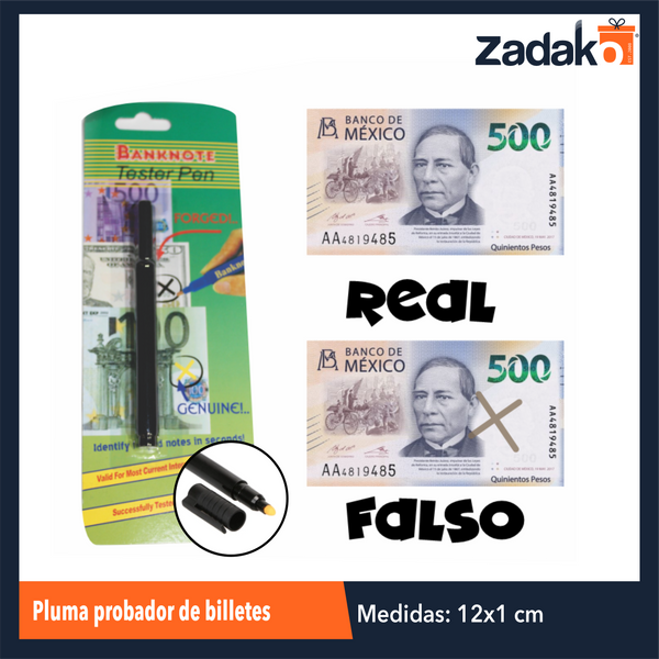 ZP-1247 PLUMA PROBADOR DE BILLETES CON 1 PZ O CAJA CON 600 PZS
