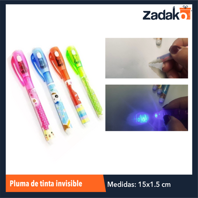 ZP-1260 PLUMA DE TINTA INVISIBLE, CON 12 PZS O CAJA CON 120 PQTS