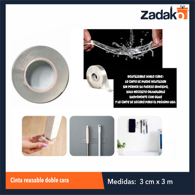 ZP-1372 CINTA REUSABLE DOBLE CARA CON 1 PZ O CAJA CON 200 PZS