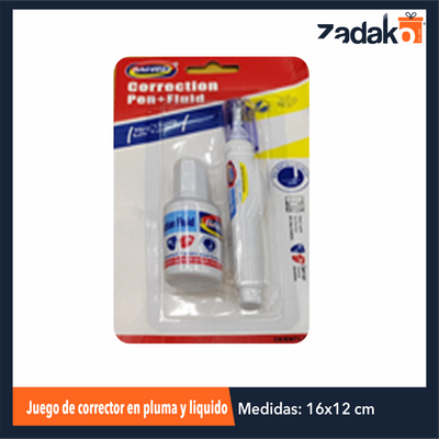 ZP-1427 JUEGO DE CORRECTOR EN PLUMA Y LIQUIDO CON 1 PZ O CAJA CON 288 PZS